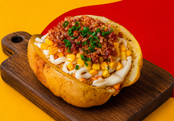 Batata Recheada Frango Com Bacon