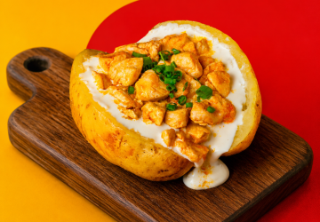 Batata Recheada Frango com Requeijão