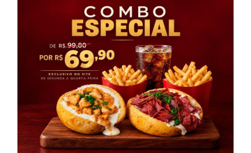2 Batatas Recheadas + 2 mini Fritas + Coca 600 ml