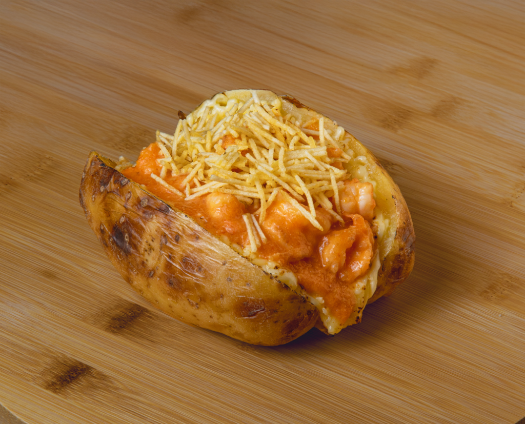 Batata Recheada Strogonoff Camarão