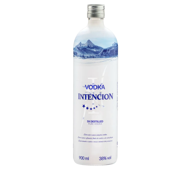 Vodka Pura INTENCION 5x Destilada Garrafa 900ml