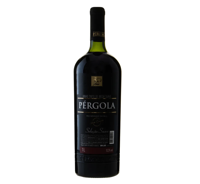 Vinho Brasileiro Tinto Suave Seleção Pérgola Serra Gaúcha Garrafa 1l