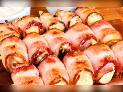 LOMBO SUÍNO COM BACON ASSADO NA BRASA