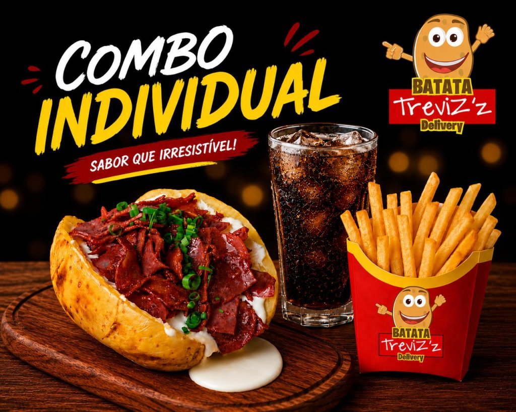 COMBO INDIVIDUAL - RECHEADA + FRITAS + BEBIDA