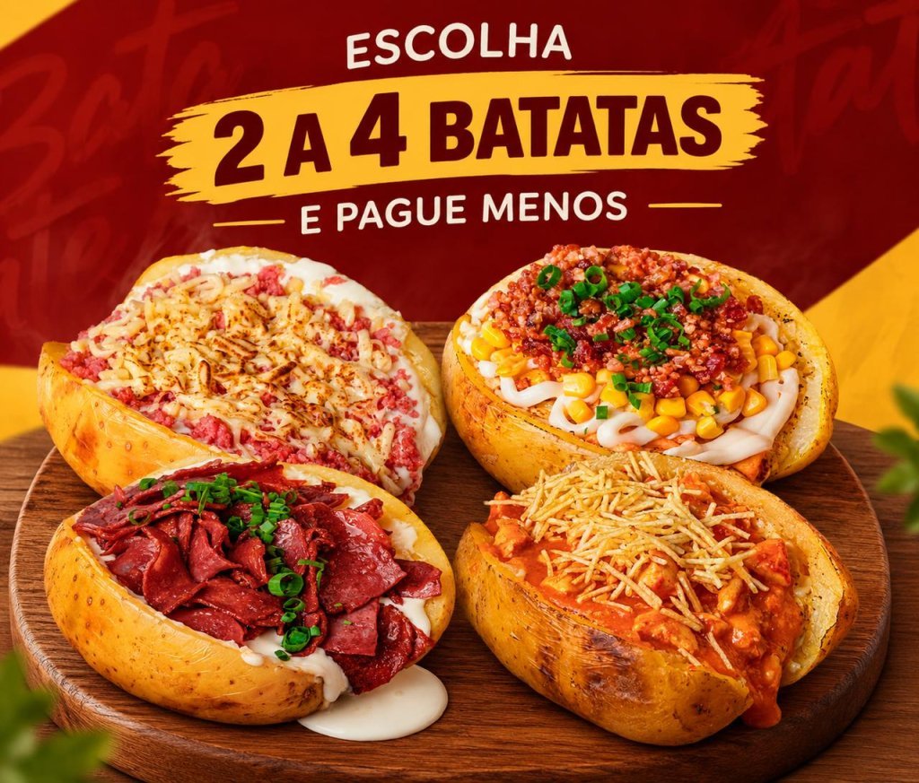 COMBO FAMÍLIA - 2 a 4 BATATAS % COM DESCONTO %