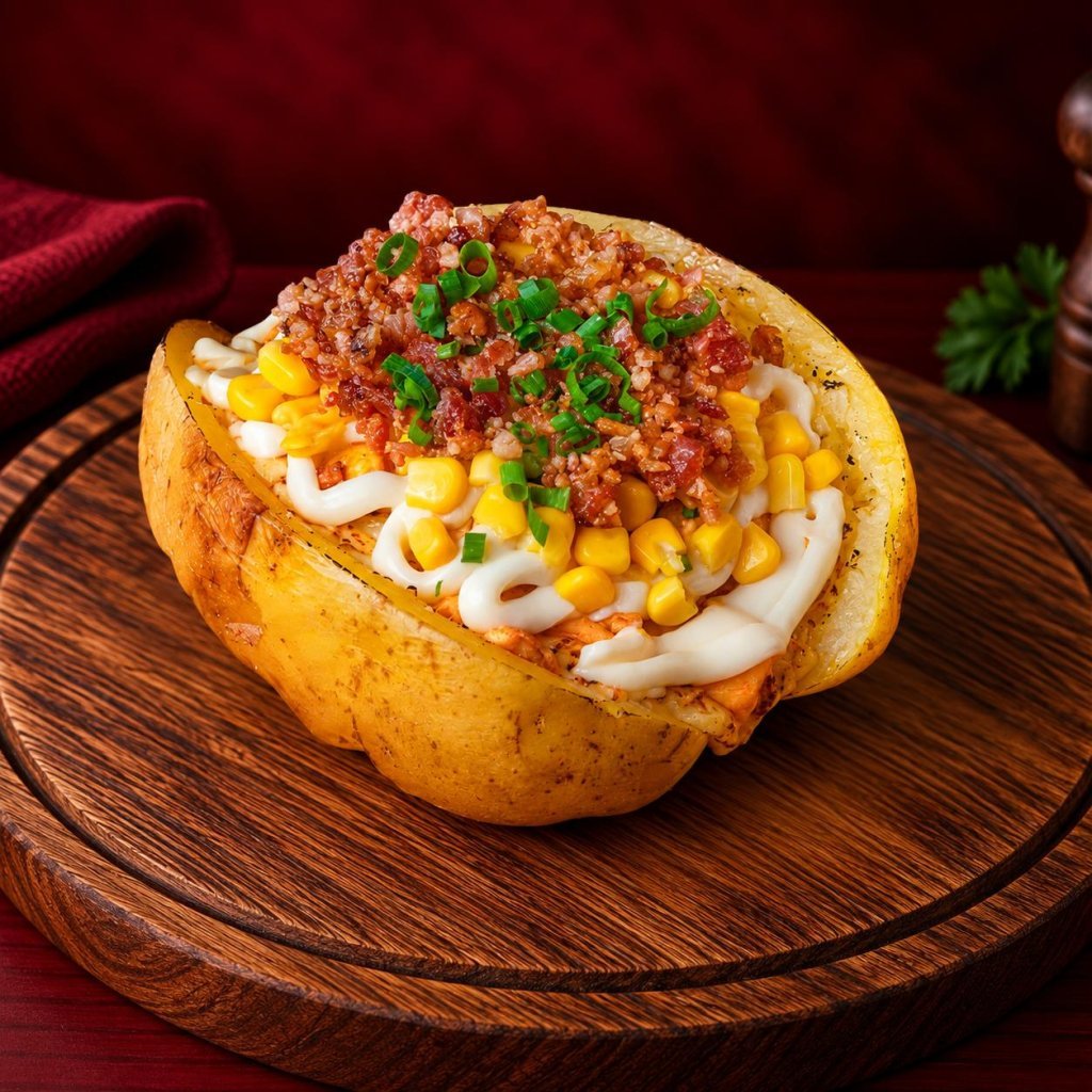 Batata Recheada Frango Com Bacon