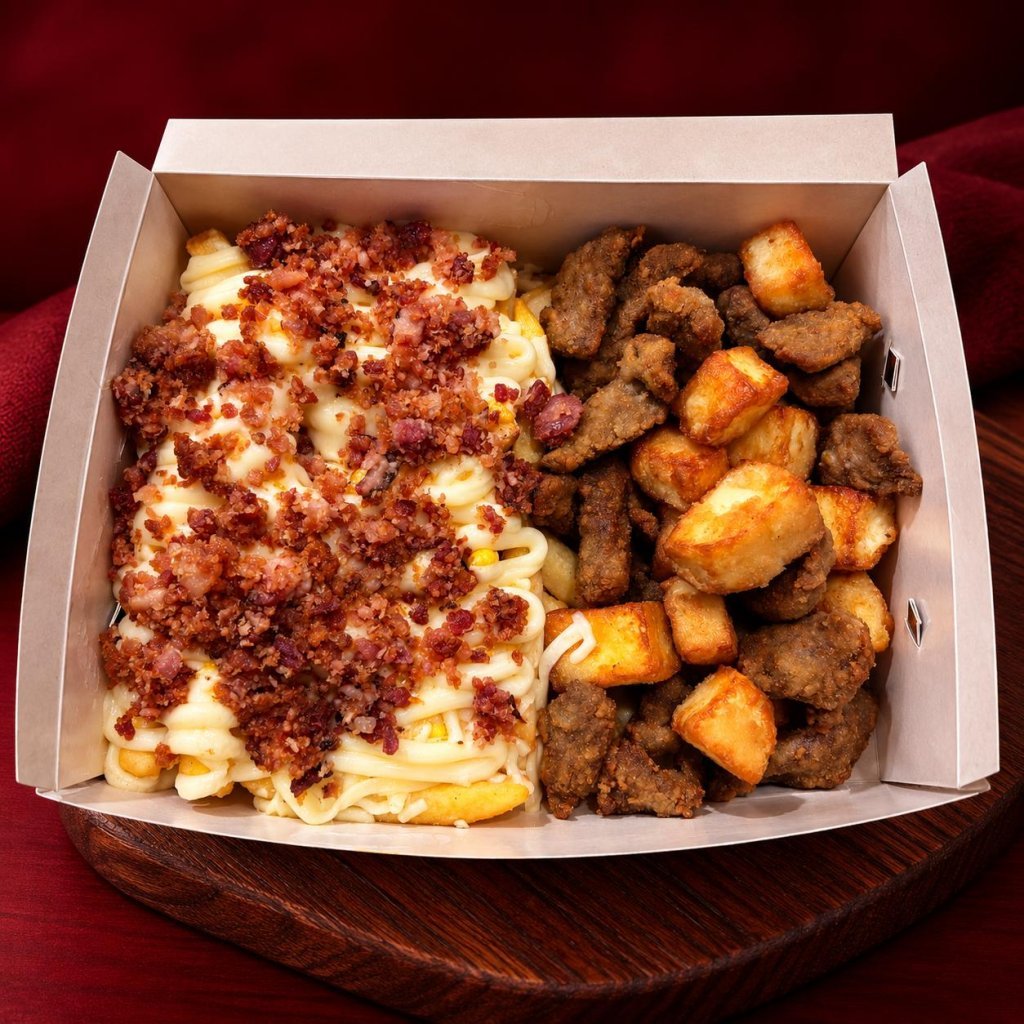 COMBO MIX 3 QUEIJOS FLAMBADO COM BACON